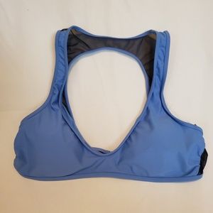 AERIE swimsuit top baby blue & navy size large